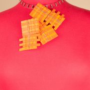Two-Tone Orange Clothespin Necklace